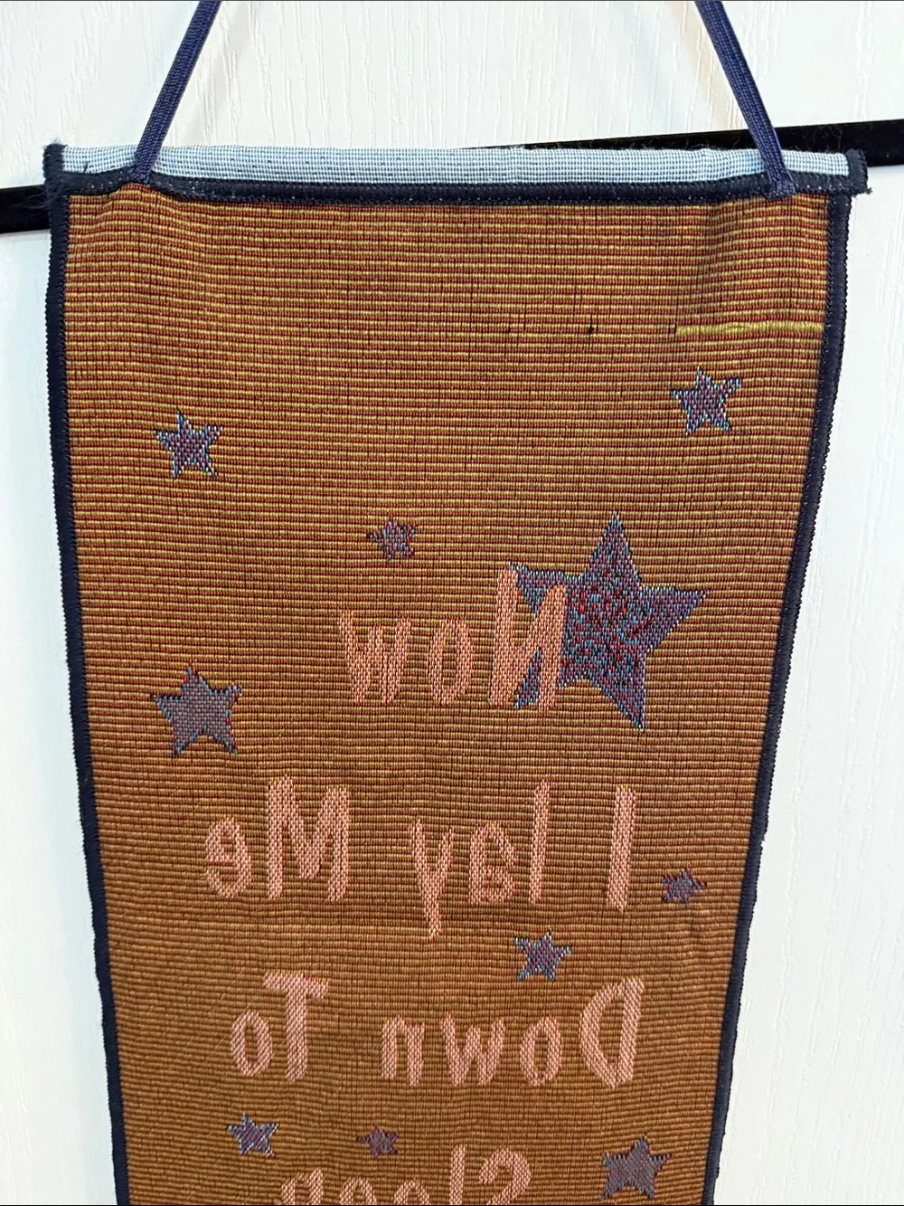 Vintage Now I Lay Me Down To Sleep Blue Nursery Wall Tapestry